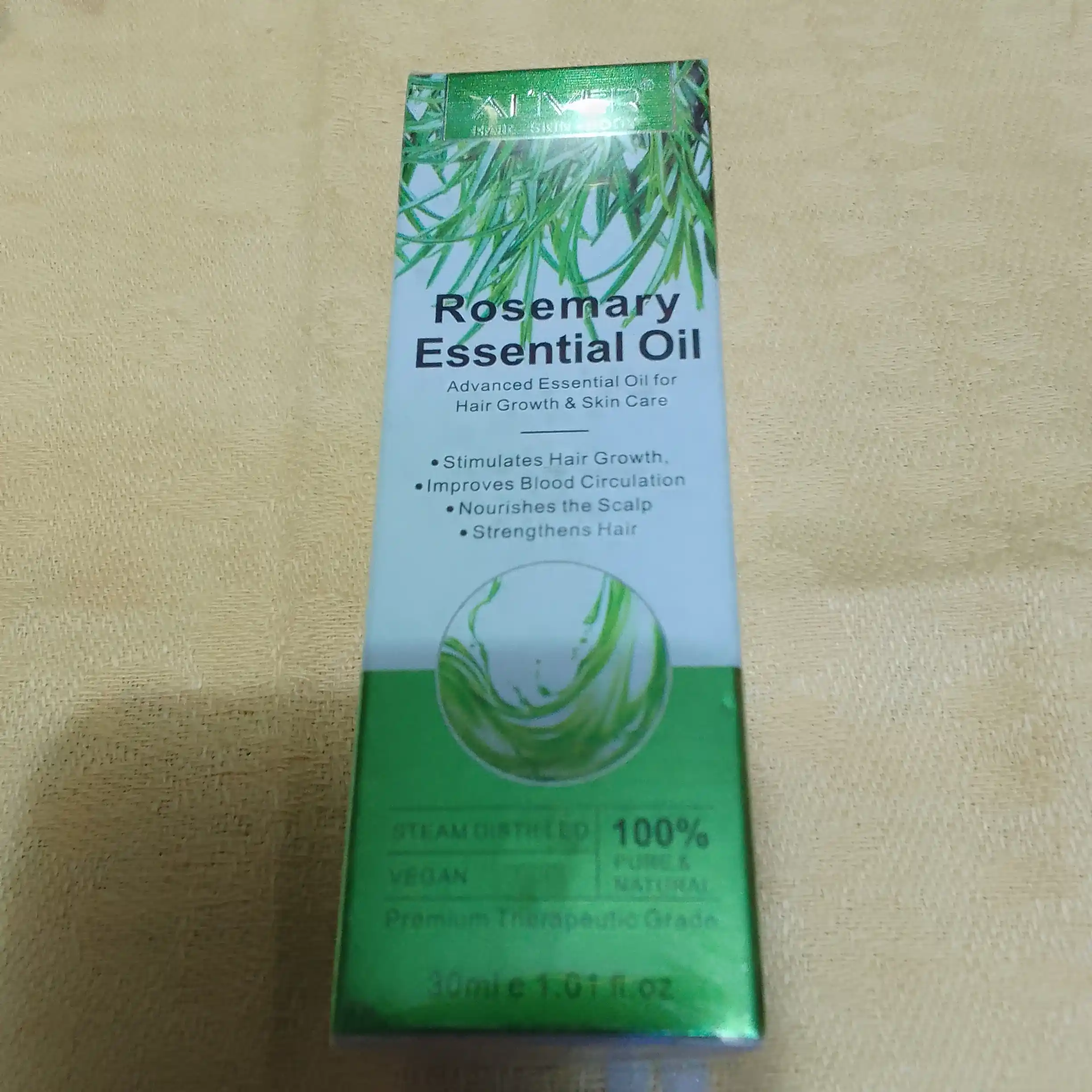 Rozmarin yog’i soch va soqol o'sishi uchun tabiiy, soch to'kilishi va qazg’oqga qarshi,30ml