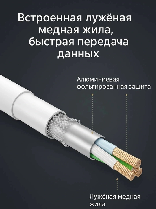 Кабель для зарядки Xiaomi 6A Type-C, Mi Turbo Charge, USB-кабель, 1 метр