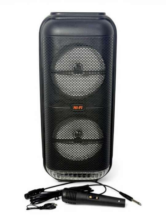 Portativ karaoke kolonka ZQS, mikrofon, pultli, RGB yorug'lik, Bluetoothli