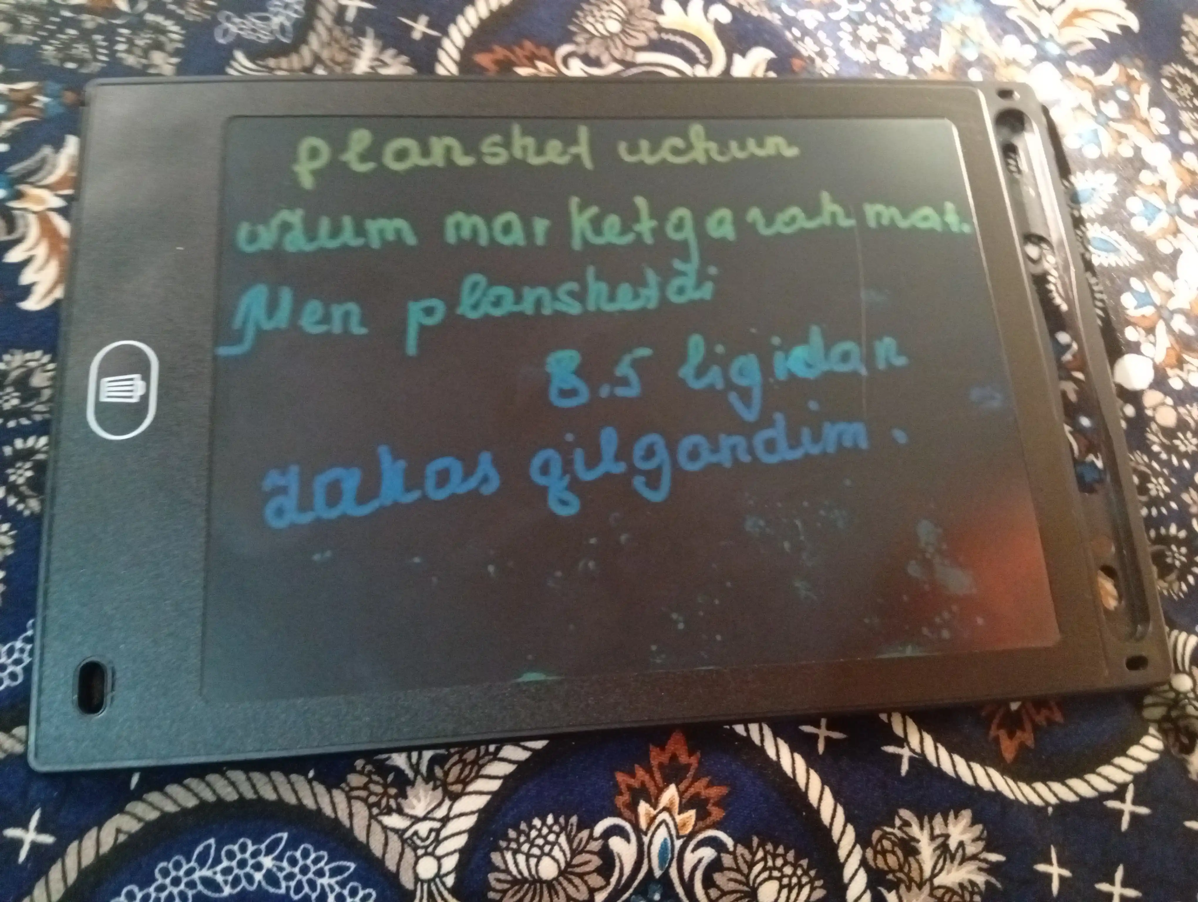 Grafik LCD planshet chizish uchun, stylusli bolalar uchun elektron doska, 8,5/10 dyuym