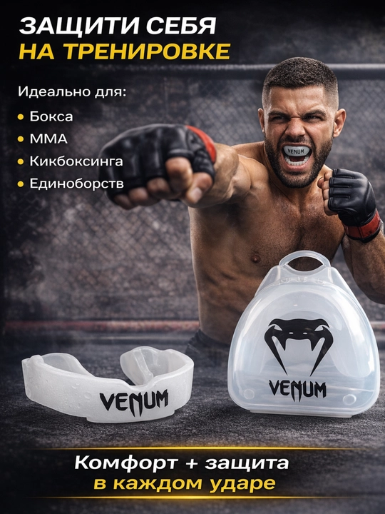 Boks va mma uchun tish himoya qopqog‘i, termoplastik kapa, futlyar bilan