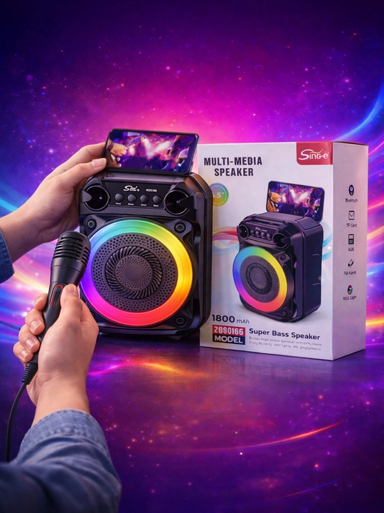 Bluetooth колонка ZQS4303 4239 с микрофоном, RGB подсветка, мощный бас