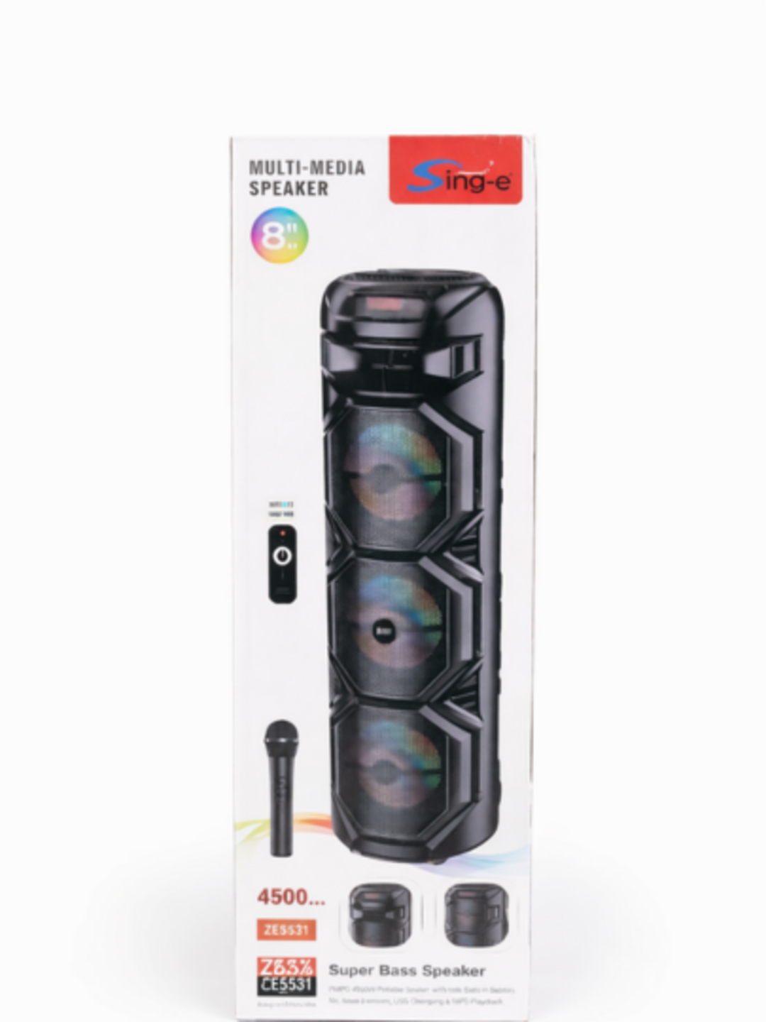 Bluetooth колонка 4500W RGB, с микрофоном, мощный бас, универсальная акустика