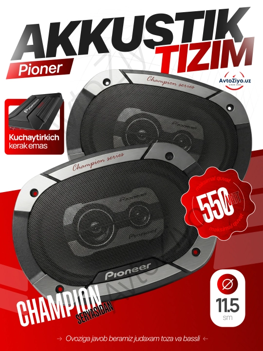 Pioneer V3 champion kolonkasi TS-6975, 550 Vt, usilitel shart emas - 