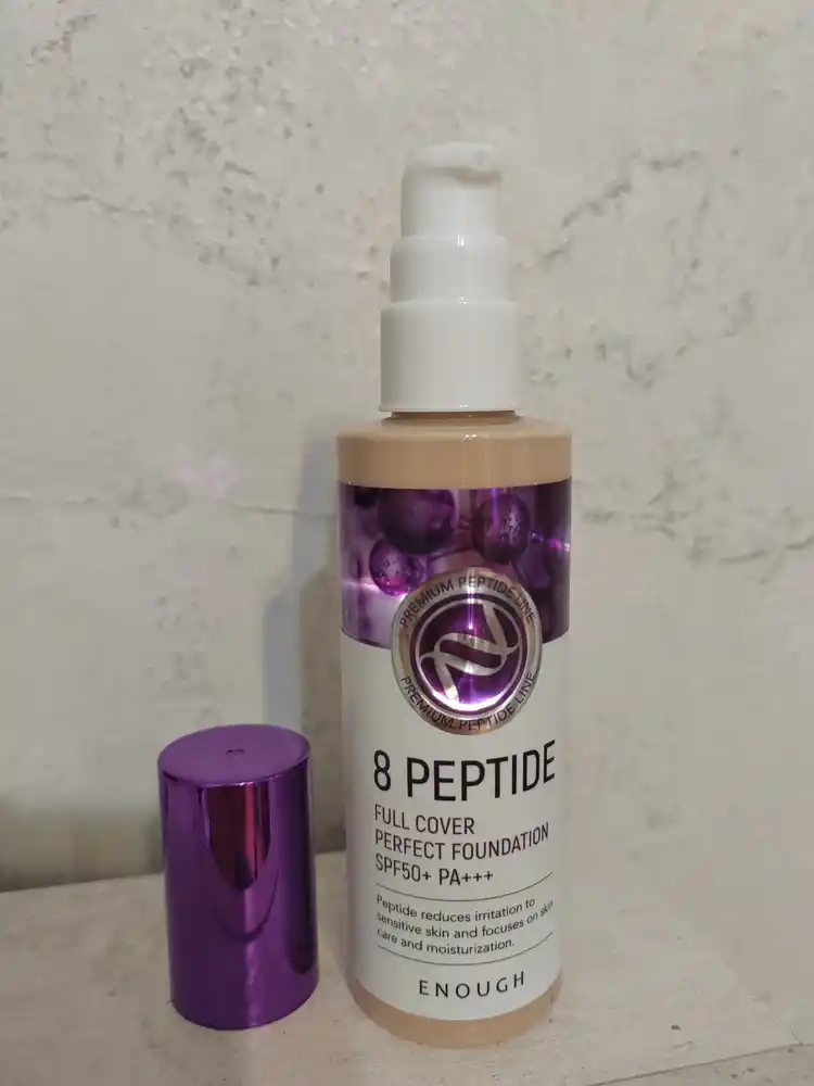 Enough peptidli tonal krem yuz uchun 8 Peptide Full Cover SPF50+ teri rangini tekislaydi