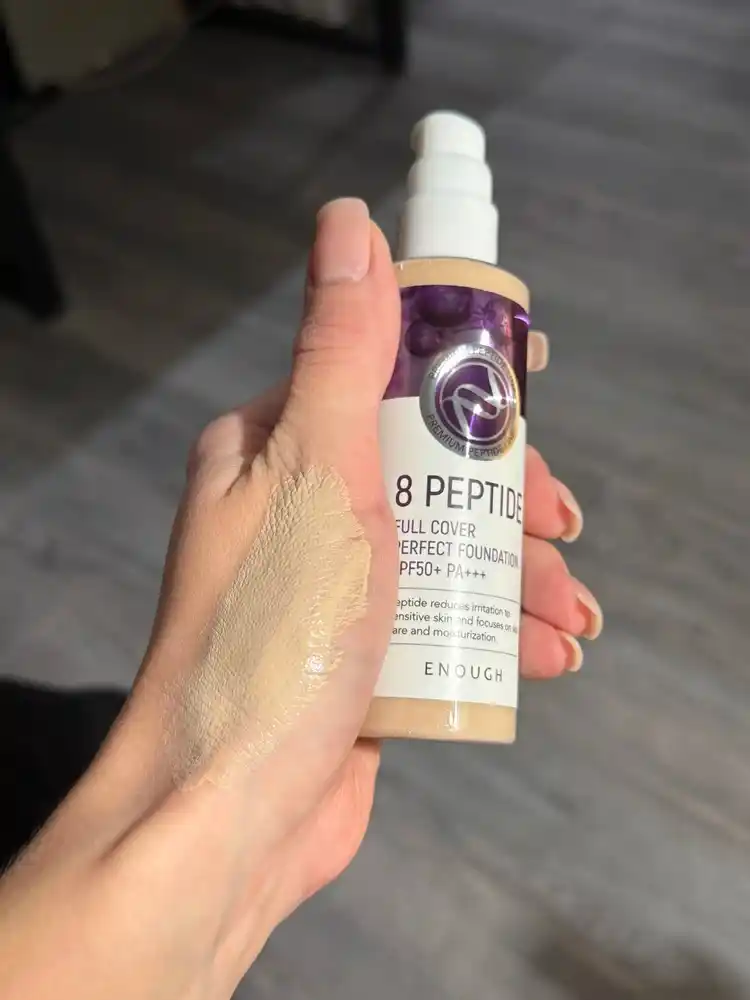 Enough peptidli tonal krem yuz uchun 8 Peptide Full Cover SPF50+ teri rangini tekislaydi