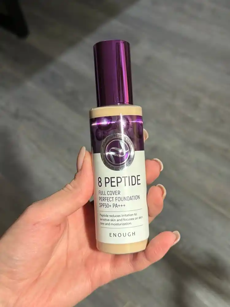 Enough peptidli tonal krem yuz uchun 8 Peptide Full Cover SPF50+ teri rangini tekislaydi