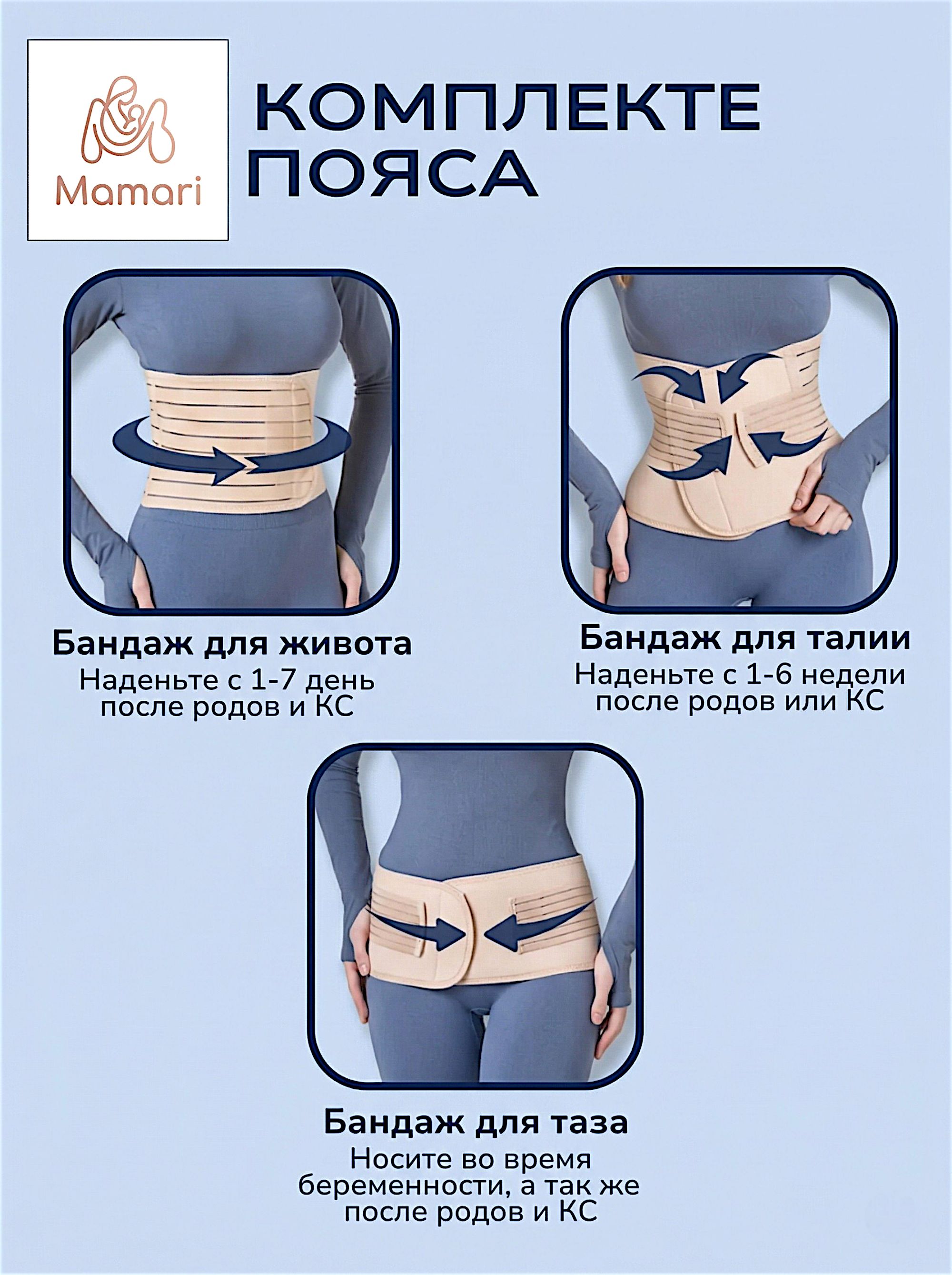Tug'uruqdan keyingi bandaj, qorinni tortish va qomatni tiklash uchun kamar-korset