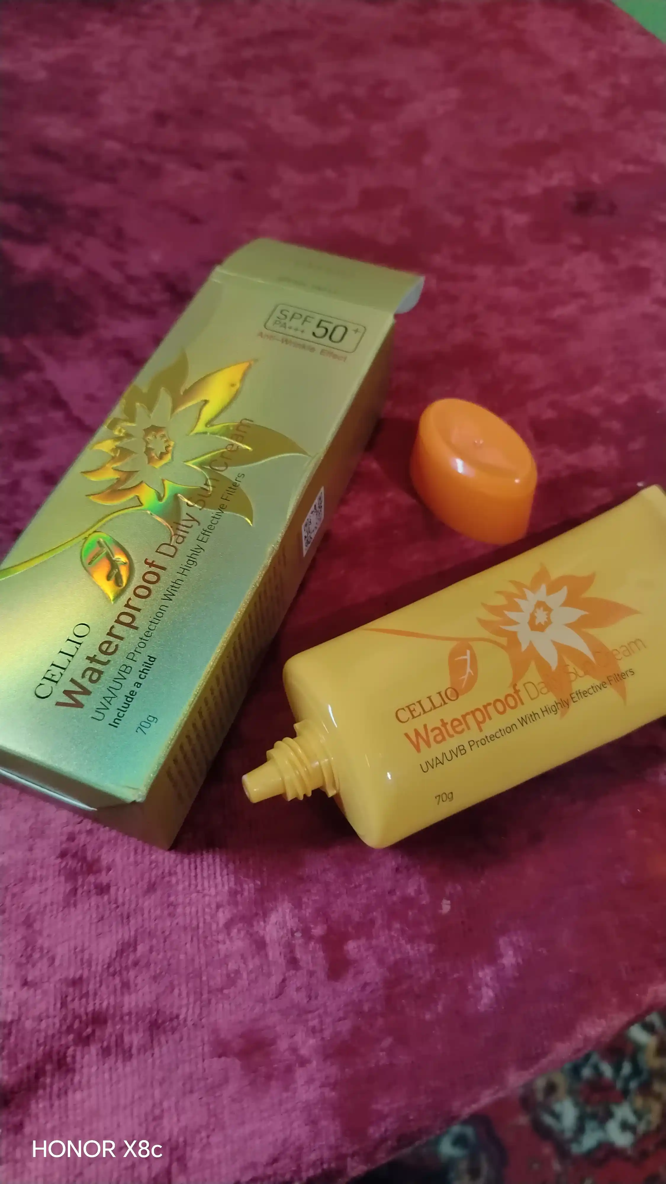 CELLO SPF 50+ quyoshdan himoya kremi, namlantiruvchi, himoyalovchi va ajinlarga qarshi, 70 ml