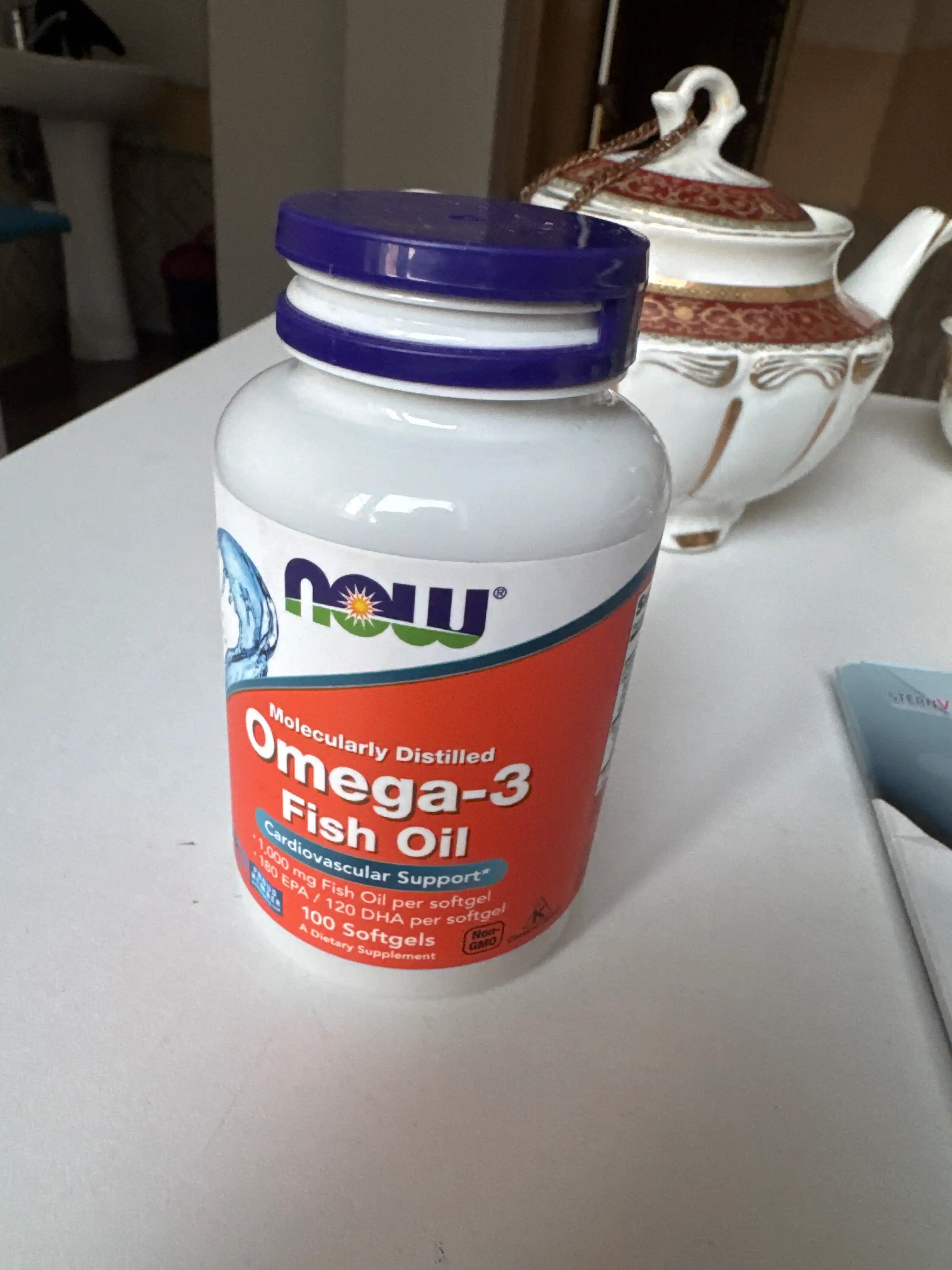 Baliq yog'i Now Foods, Omega-3, Fish Oil, 1000 mg, 100 kapsula