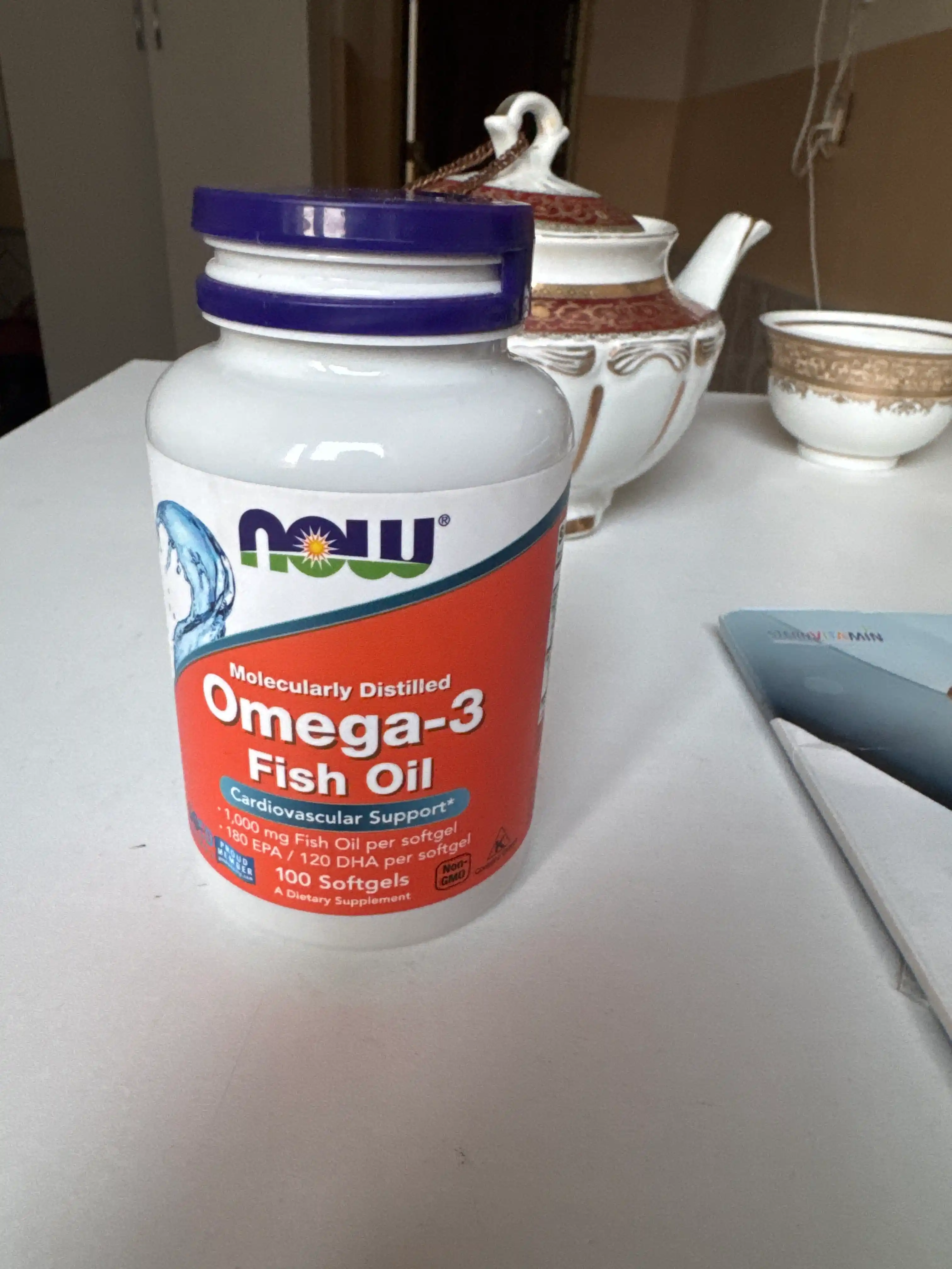 Baliq yog'i Now Foods, Omega-3, Fish Oil, 1000 mg, 100 kapsula