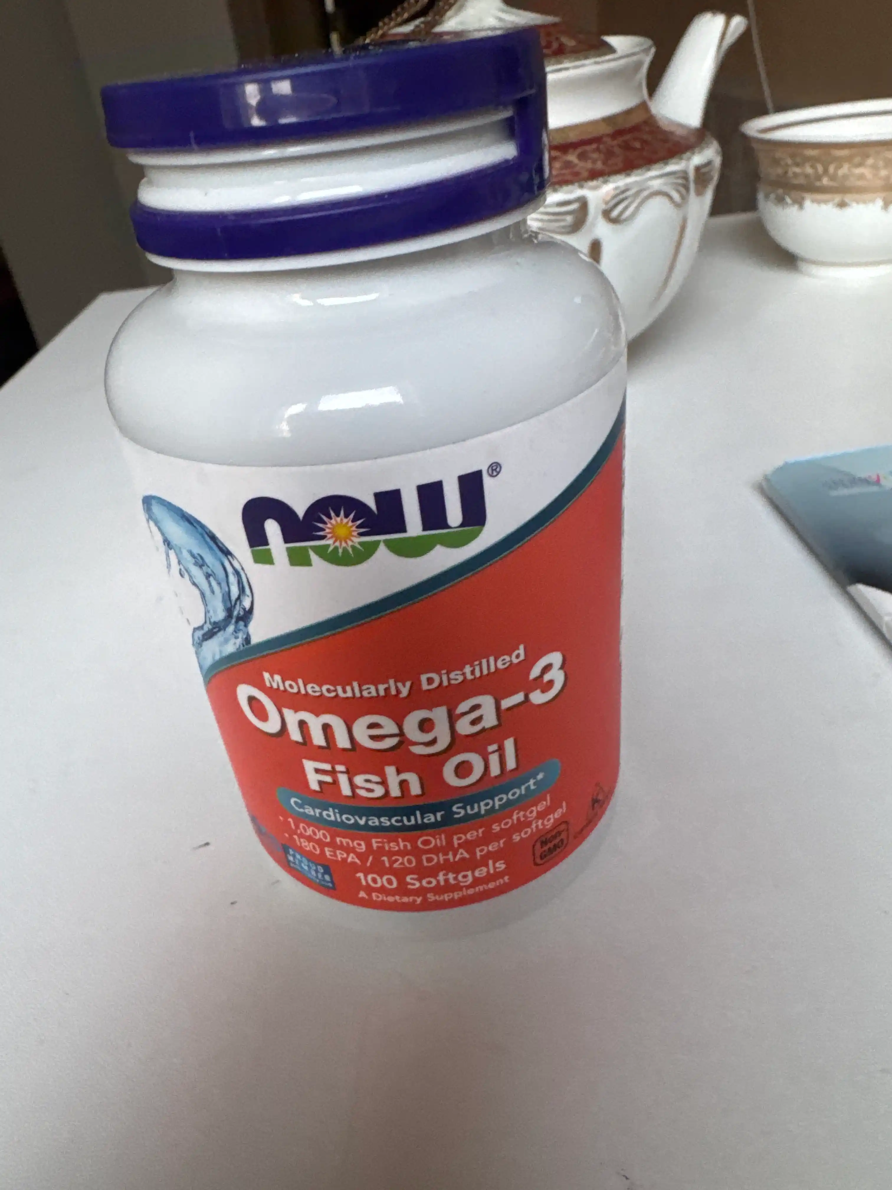 Baliq yog'i Now Foods, Omega-3, Fish Oil, 1000 mg, 100 kapsula