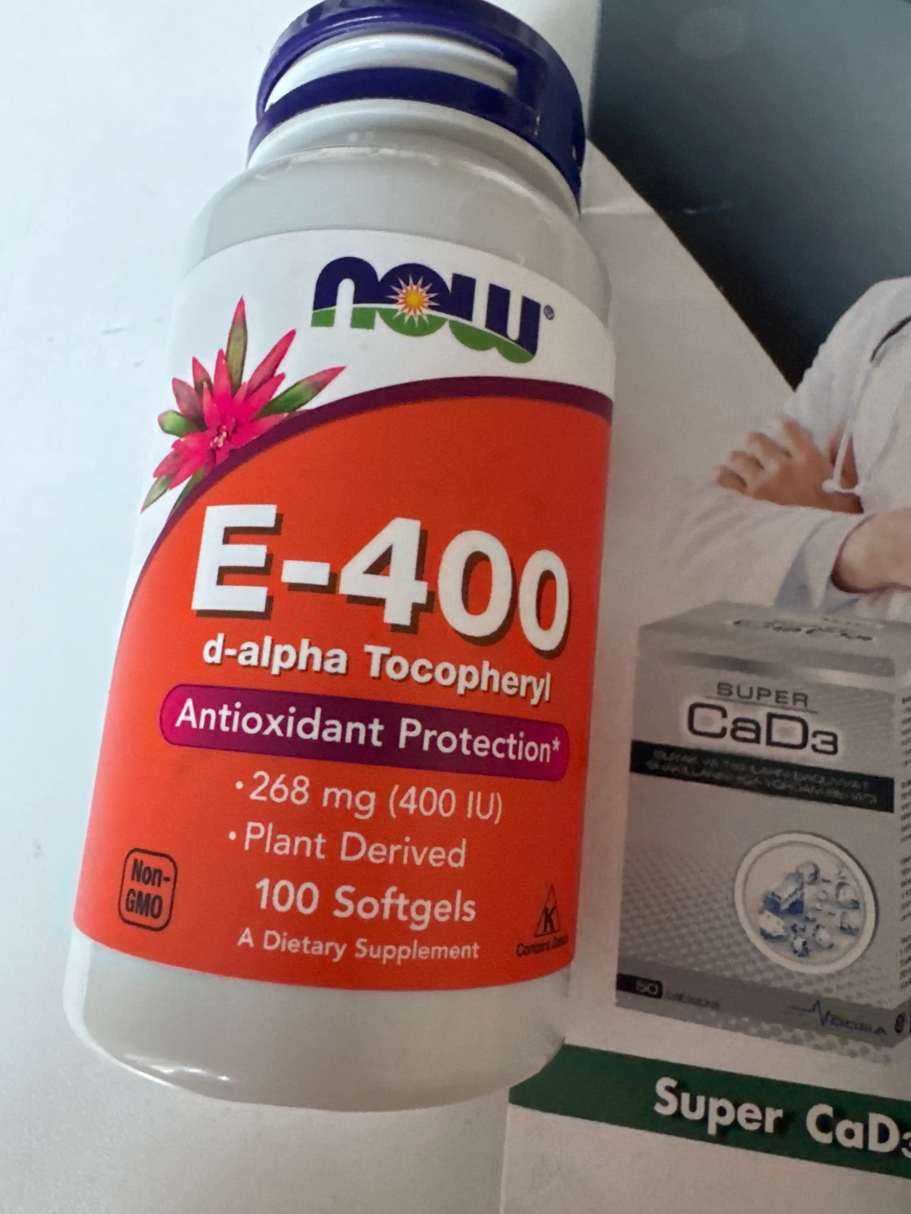 Витамин Е NOW Foods, 400 ME, D-альфа-токоферил, 100 капсул, Халяль