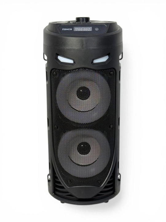 Portativ karaoke kolonka ZQS, mikrofon, pultli, RGB yorug'lik, Bluetoothli