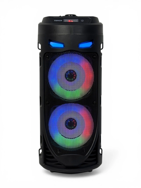 Portativ karaoke kolonka ZQS, mikrofon, pultli, RGB yorug'lik, Bluetoothli