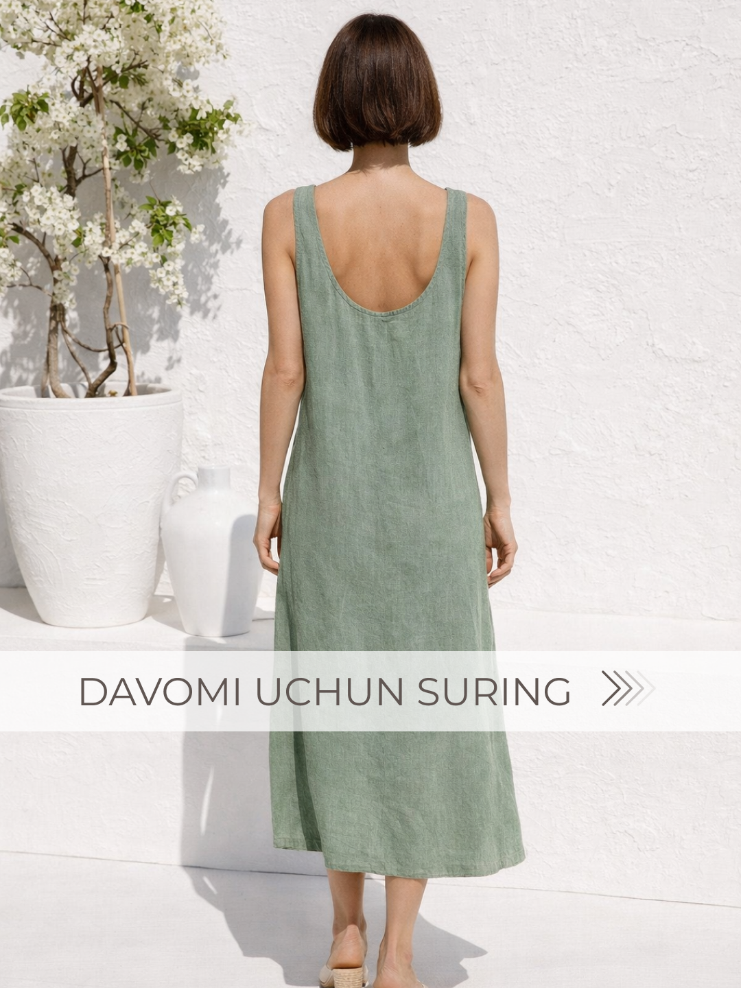 Yozgi  sarafan ayollar uchun, zig‘ir — ELLY FASHION