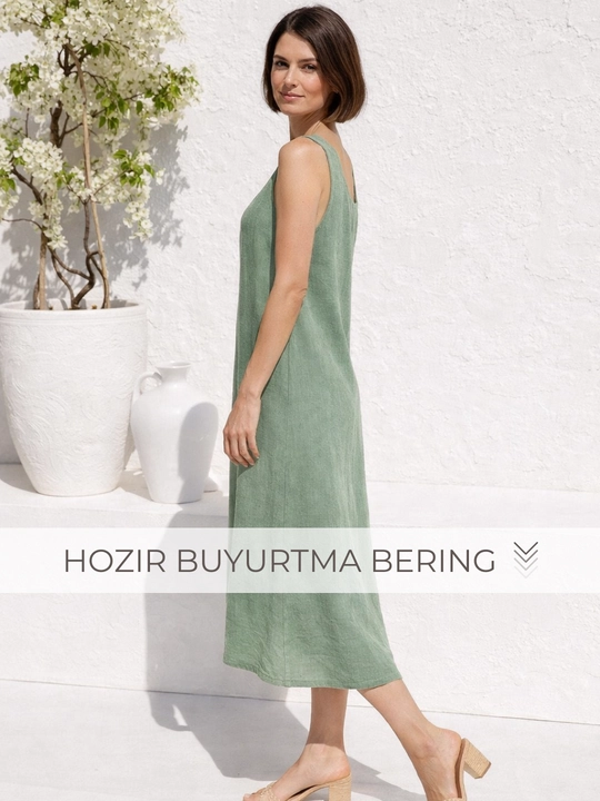 Yozgi  sarafan ayollar uchun, zig‘ir — ELLY FASHION