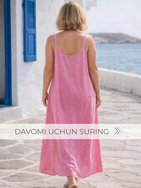 Yozgi  sarafan ayollar uchun, zig‘ir — ELLY FASHION