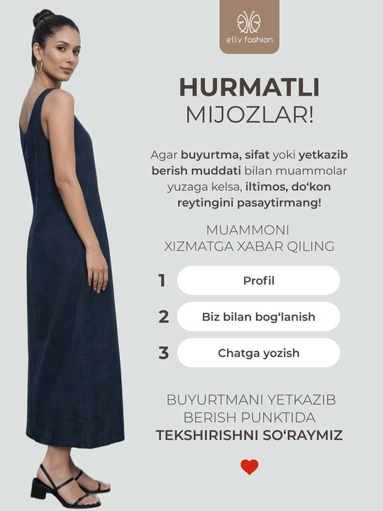 Yozgi  sarafan ayollar uchun, zig‘ir — ELLY FASHION