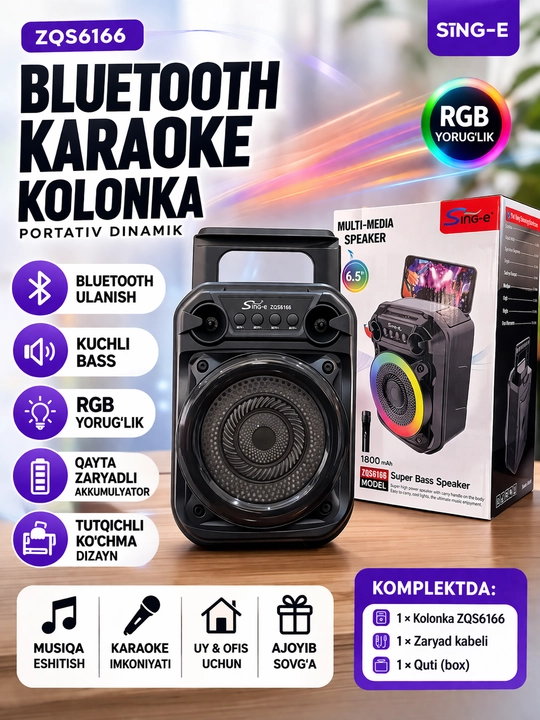 Bluetooth karaoke kolonkasi (ZQS6166 / ZQS 6227) - 