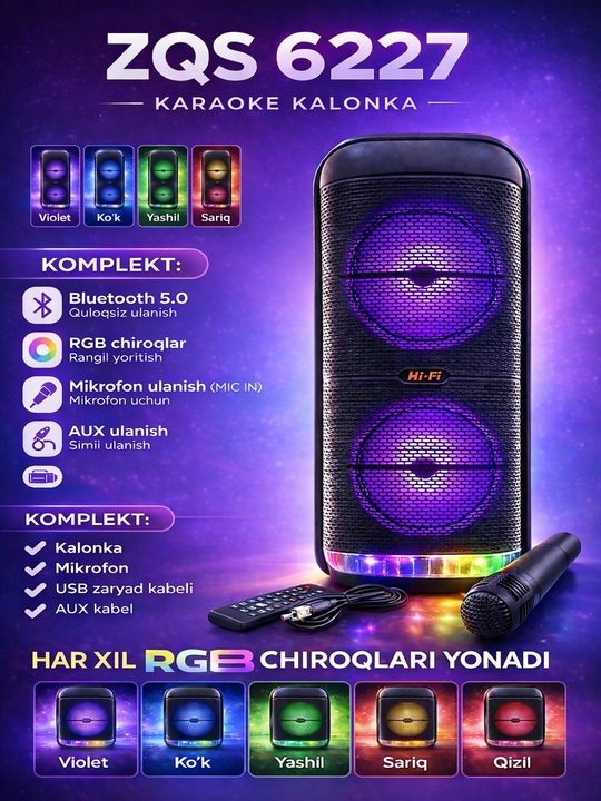 Bluetooth karaoke kolonkasi (ZQS6166 / ZQS 6227) - 
