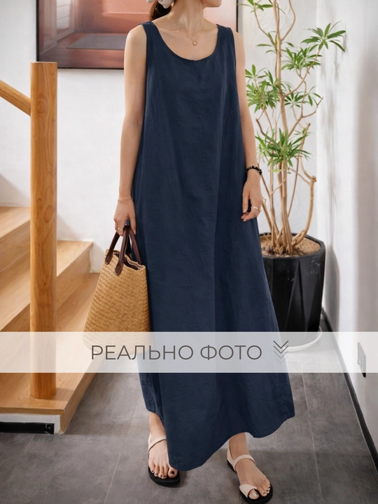 Yozgi  sarafan ayollar uchun, zig‘ir — ELLY FASHION