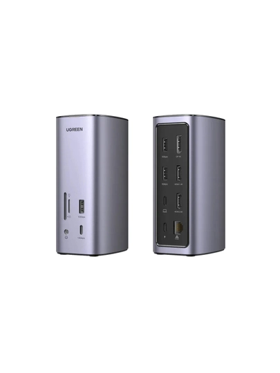 UGREEN 12-in-1 USB-C Docking Station, 8K HDMI, 4K 3xDisplay, 100W PD, RJ45, SD/TF, USB 3.2 3