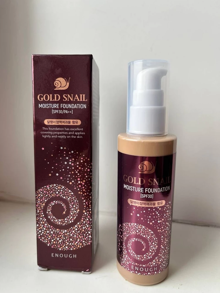 Enough Gold Snail tonal krem yuz uchun salyangoz mucinli SPF30 mat, barqaror, namlovchi