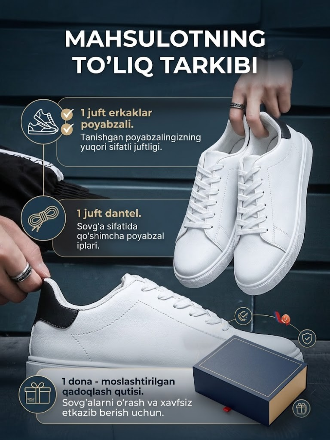 Erkaklar uchun kuzgi krossovkalar, ekoteridan tayyorlangan poyabzal, klassik keda, sport uslubida