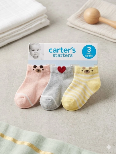 Носки carter's, детские носки carter's, носки для малышей, набор носков хлопок — KIDSBM-CARTERSPAYPOQ-БЕЛЫЙ-912МЕС