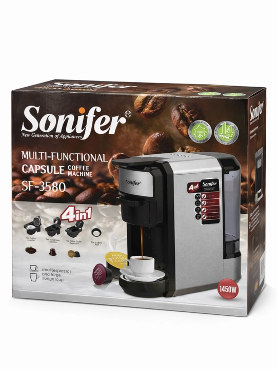 Kapsulali kofemashina Sonifer SF-3580 4 tasi 1 da, qahva mashinasi