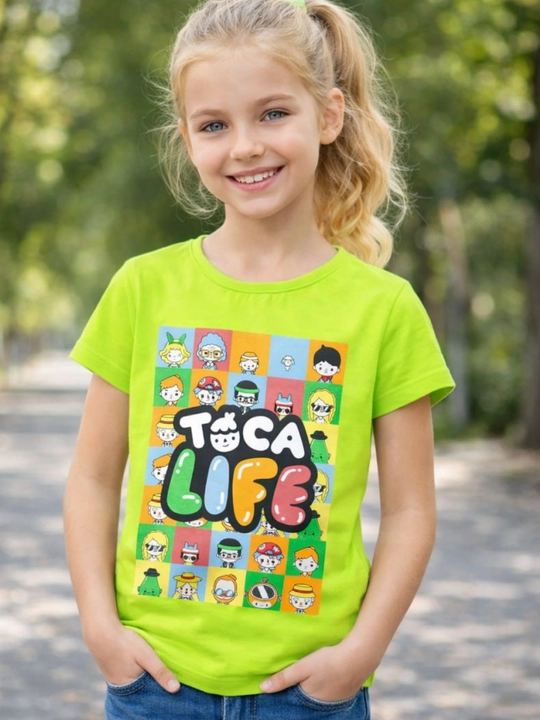 Футболка для девочки, стрейч хлопок, Турция, 3-8 лет, рост 98-128 см - 