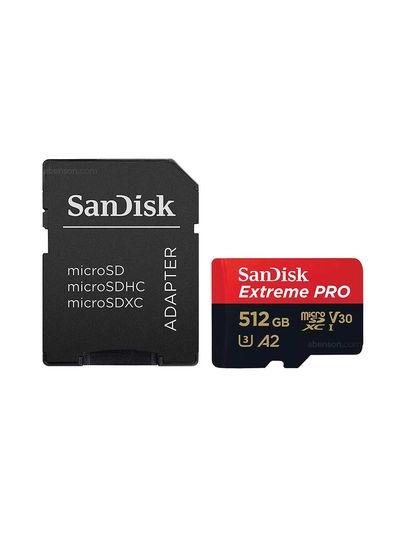 SanDisk Extreme PRO microSDXC UHS-I 256/512GB 200MB/s A2 U3 V30 4K UHD xotira kartasi 3