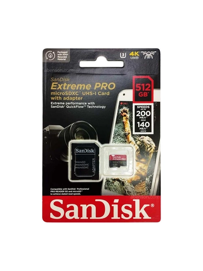 SanDisk Extreme PRO microSDXC UHS-I 256/512GB 200MB/s A2 U3 V30 4K UHD xotira kartasi 7