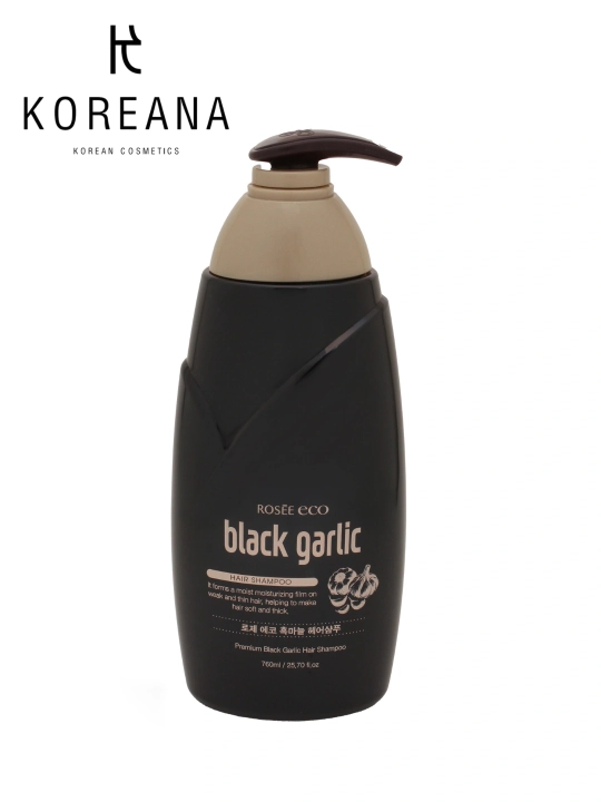 Qora sarimsoqli shampun Rosee Eco Black Garlic Premium Hair Shampoo, 760 ml