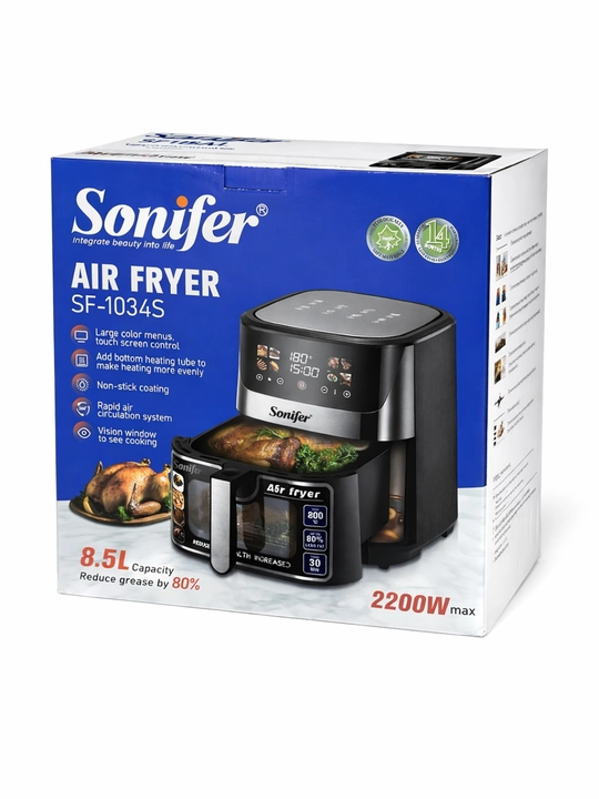 Аэрогриль Sonifer SF-1034s фритюрница 8,5 л сенсорная фритюрница без масла 2200 Вт черный
