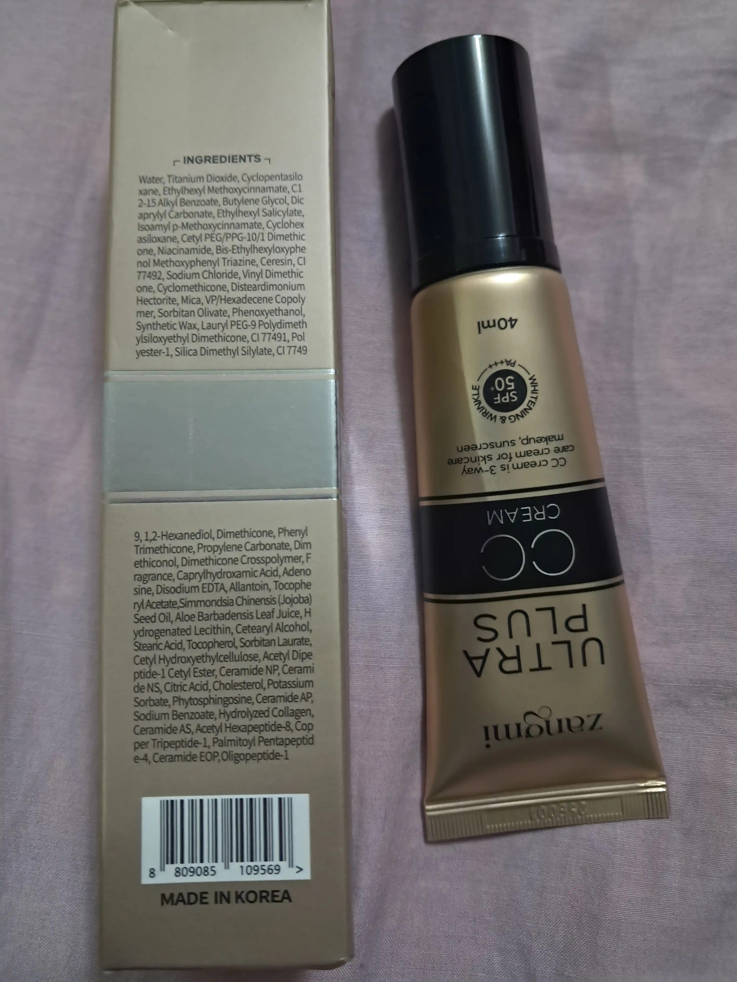 CC krem, tonlama, quyoshdan himoya qiluvchi SPF 50, PA+++, 40 ml