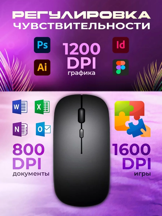 Simsiz Bluetooth sichqoncha RGB yoritgichli USB WiFi adapterli jim klik