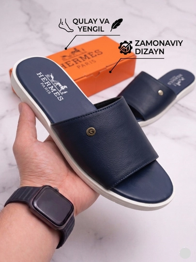 Мужские шлепанцы hermes, 39-44 — KROS999-MARIN11-ТЕМНСИН-40