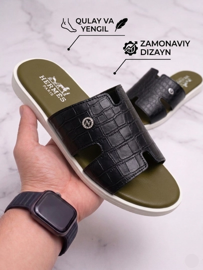 Мужские шлепанцы hermes, 39-44 — KROS999-MARIN11-ЗОЛХАКИ-39