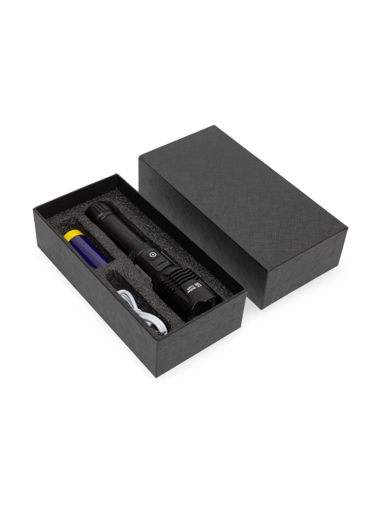 Lazerli qo'l fonar, qayta zaryadlanuvchi, akkumulyatorli chiroq Power Bank bilan