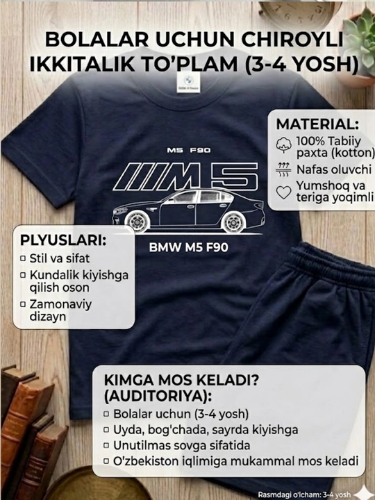 Bolalar uchun yozgi sport kostyumi, futbolka, shortik