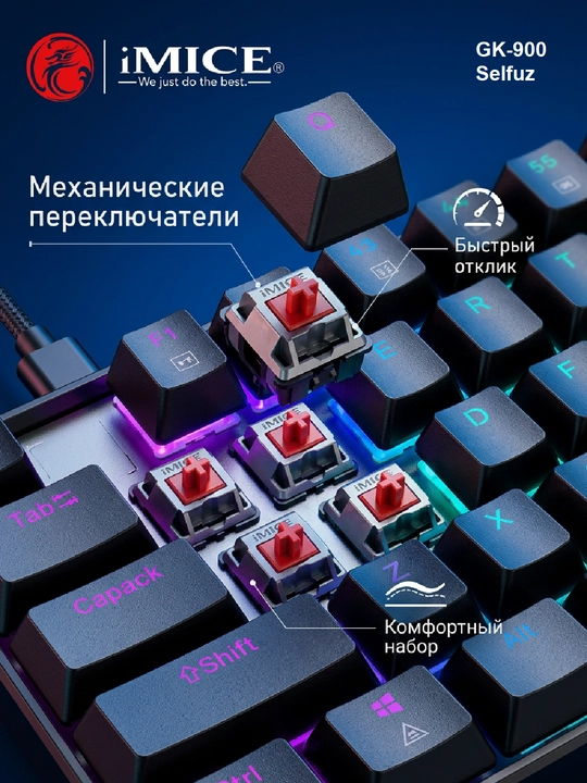 IMICE Mexanik klaviatura GK-690TRI / GK-900 RGB, Bluetooth,2.4G,Type-C, Gaming Klaviatura