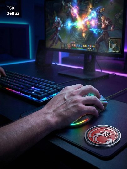 Проводная компьютерная мышь, для Gamer, iMICE с RGB подсветкой, 12800 DPI
