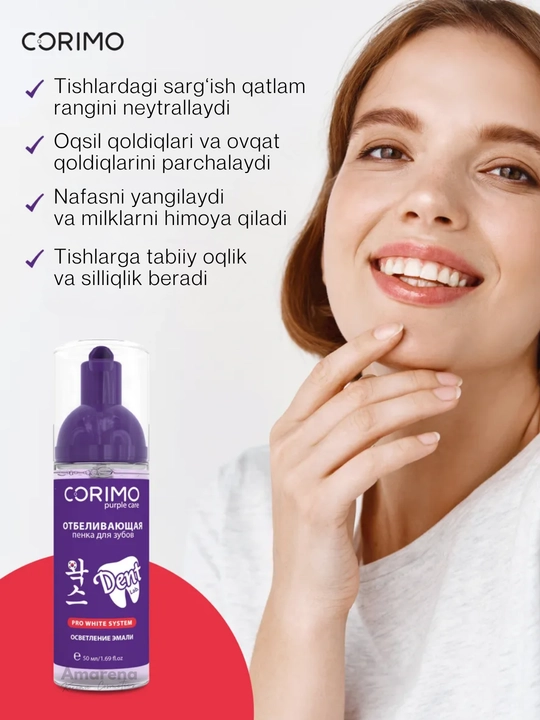 Corimo og‘iz bo‘shlig‘ini tozalovchi ko‘pik, tish parvarishi, oqartirish va toza nafas