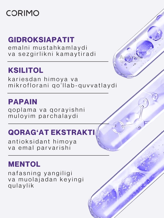Corimo og‘iz bo‘shlig‘ini tozalovchi ko‘pik, tish parvarishi, oqartirish va toza nafas