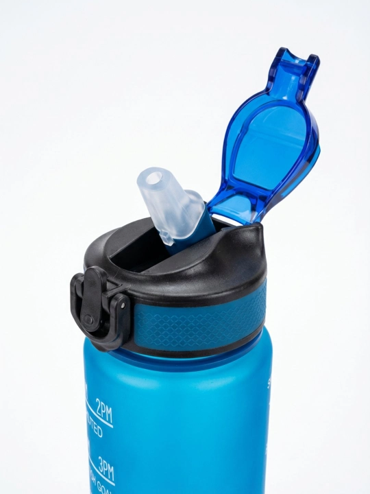 Sport suv butilkasi 1L, 6 xil rang, o‘lchovli, BPA free, fitness va kundalik uchun idish
