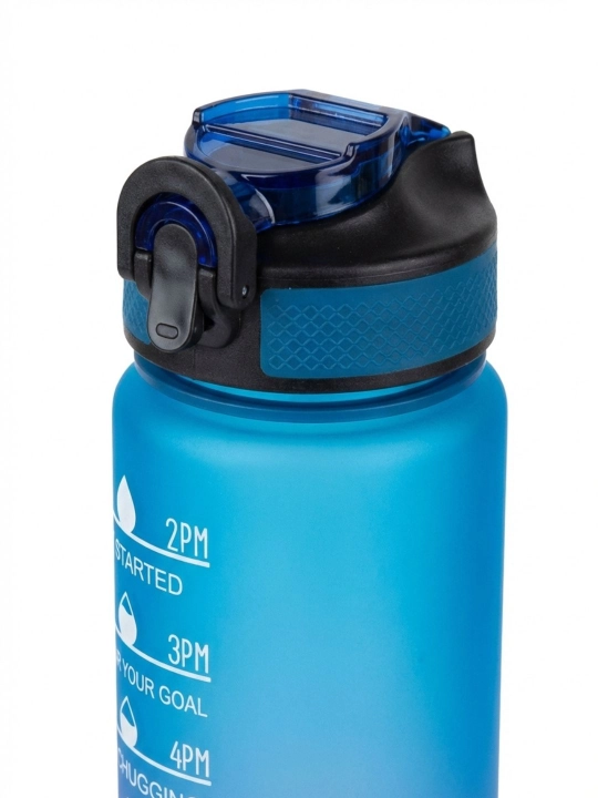 Sport suv butilkasi 1L, 6 xil rang, o‘lchovli, BPA free, fitness va kundalik uchun idish