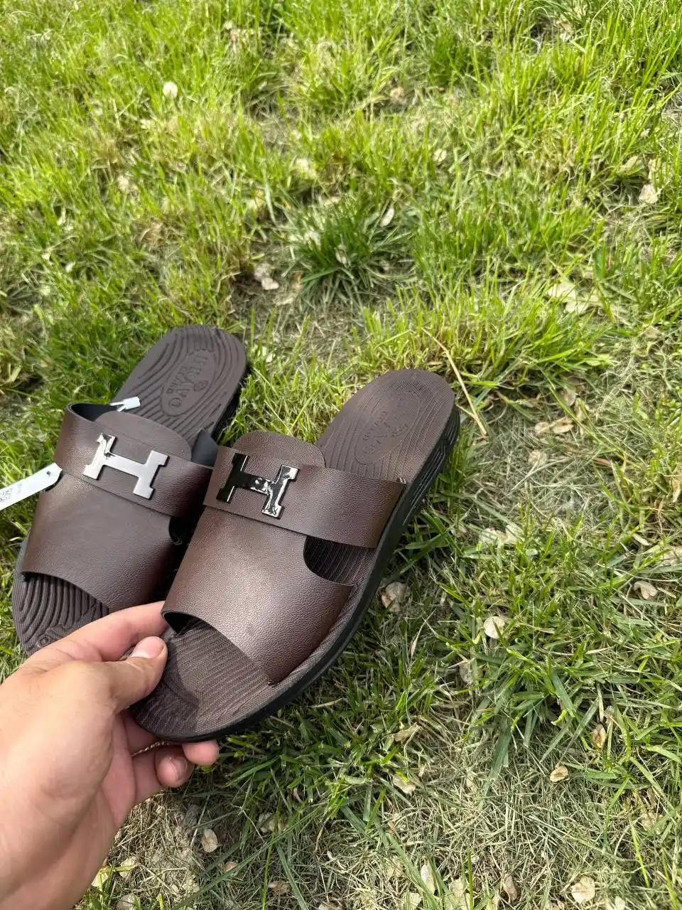 Мужские тапочки, hermes, летняя обувь, 40-44, шлепанцы, на лето