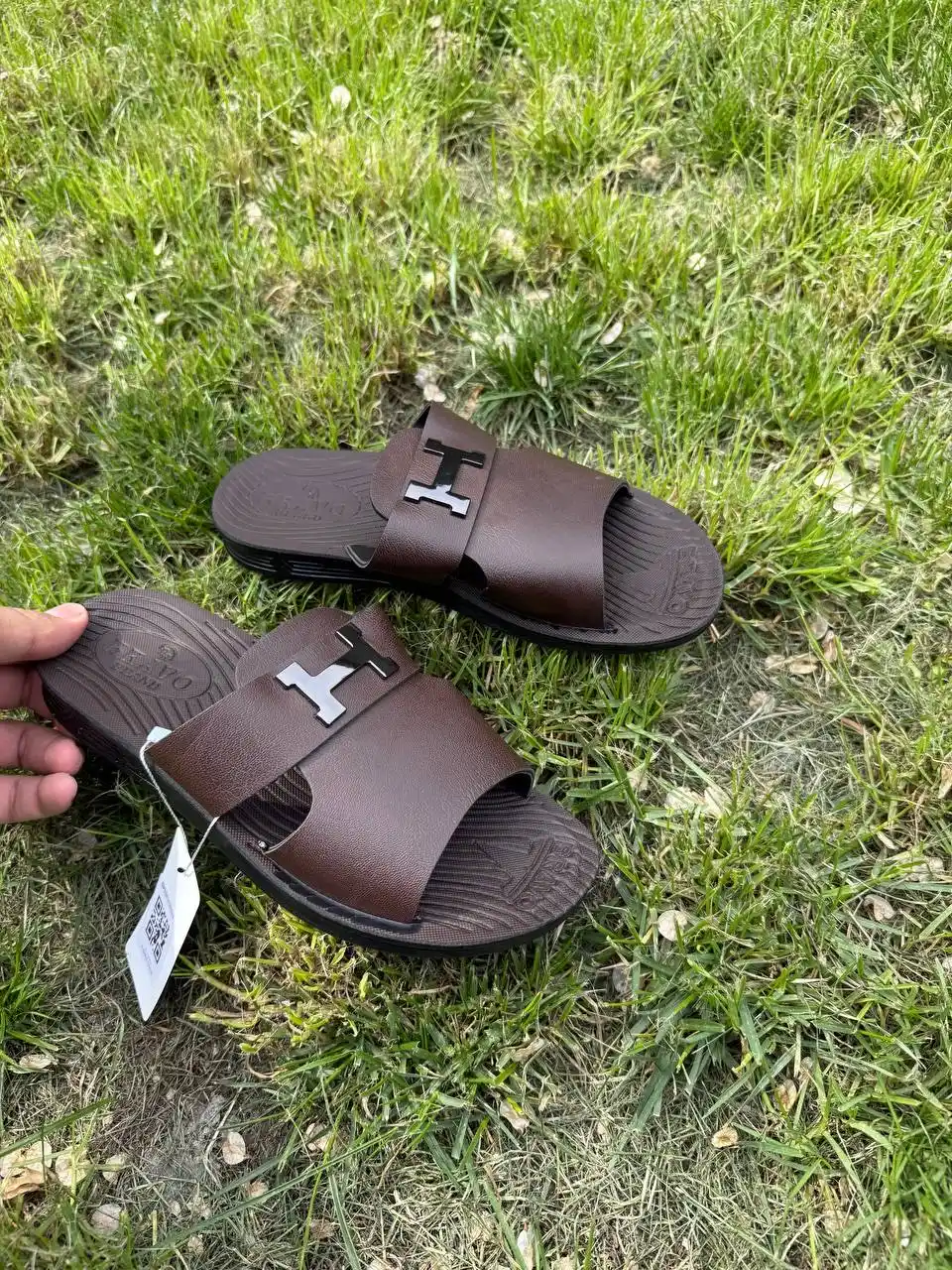 Мужские тапочки, hermes, летняя обувь, 40-44, шлепанцы, на лето